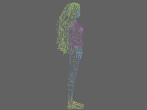 Standard Basic girl V40068 3D Model