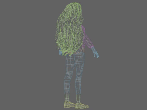 Standard Basic girl V40068 3D Model