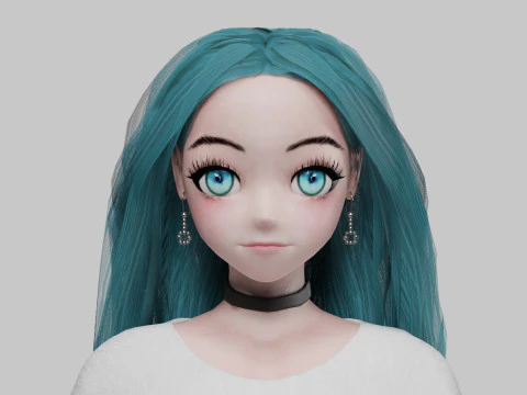 Standard cute girl V35801 3D Model