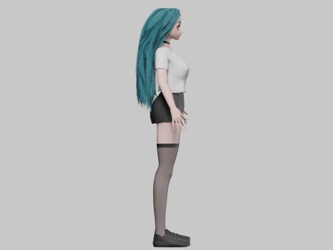 Standard cute girl V35801 3D Model