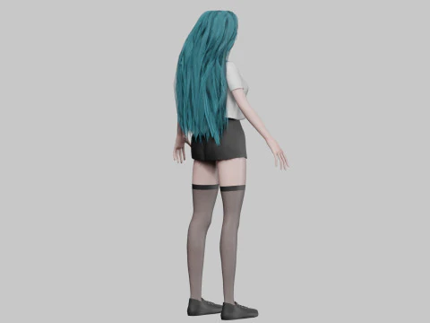 Standard cute girl V35801 3D Model