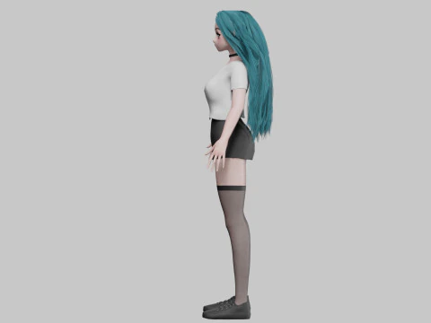 Standard cute girl V35801 3D Model