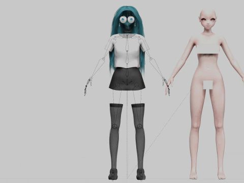 Standard cute girl V35801 3D Model