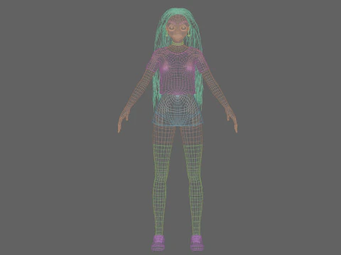 Standard cute girl V35801 3D Model