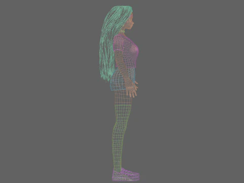 Standard cute girl V35801 3D Model