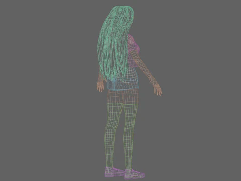 Standard cute girl V35801 3D Model