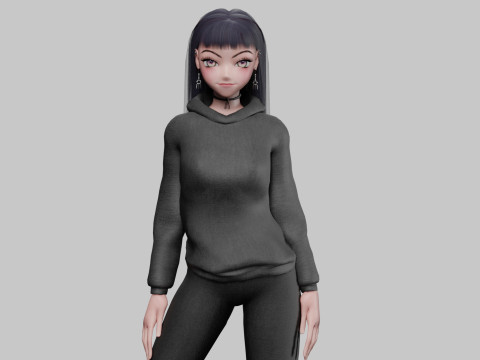 Stylized anime girl V33566 Modello 3D