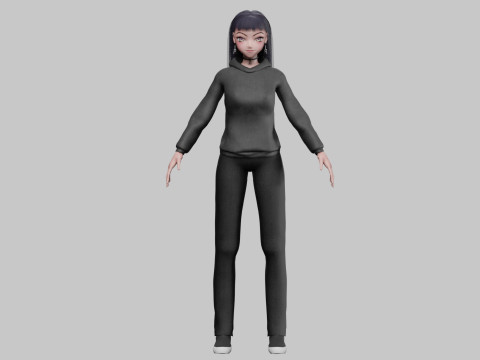 Stylized anime girl V33566 3D Model