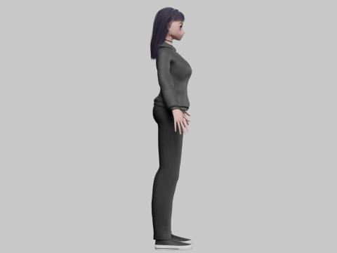 Stylized anime girl V33566 3D Model
