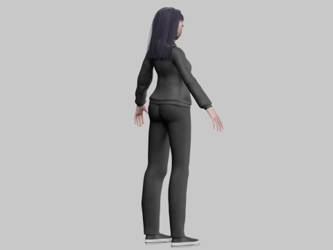 Stylized anime girl V33566 3D Model