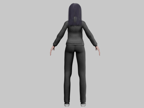Stylized anime girl V33566 3D Model