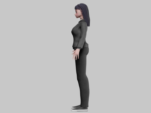 Stylized anime girl V33566 3D Model