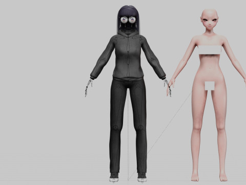 Stylized anime girl V33566 3D Model