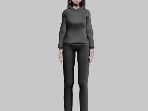 Stylized anime girl V33566 3D Model