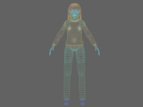 Stylized anime girl V33566 3D Model