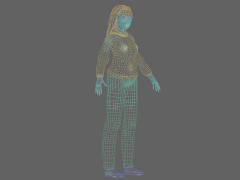Stylized anime girl V33566 3D Model
