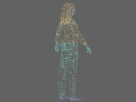 Stylized anime girl V33566 3D Model
