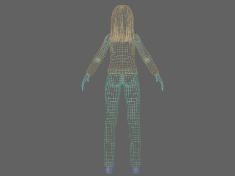 Stylized anime girl V33566 3D Model
