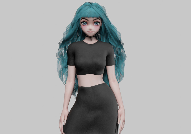 Stylized cute girl V40803 3D 模型 .c4d .max .obj .3ds .fbx .stl .blend 