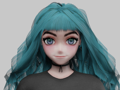 Stylized cute girl V40803 3D 模型