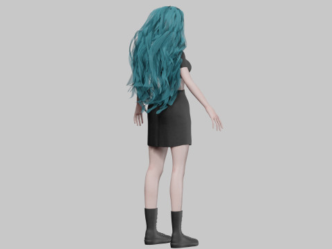 Stylized cute girl V40803 3D 模型