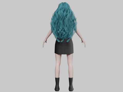 Stylized cute girl V40803 3D 模型
