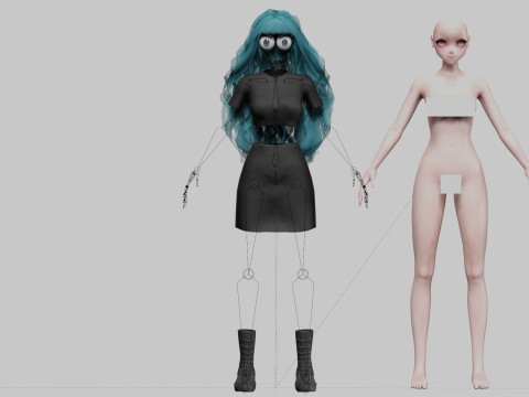 Stylized cute girl V40803 3D 模型
