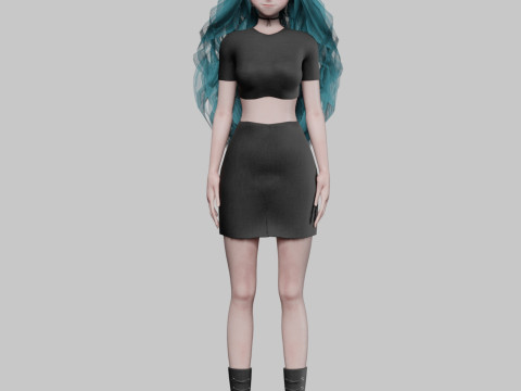 Stylized cute girl V40803 3D 模型