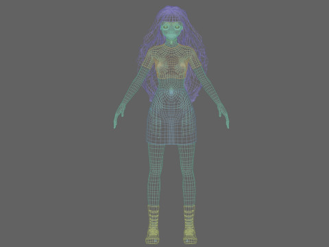 Stylized cute girl V40803 3D 模型