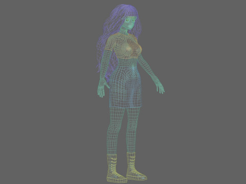 Stylized cute girl V40803 3D 模型