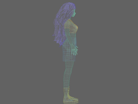 Stylized cute girl V40803 3D 模型