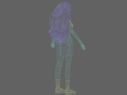 Stylized cute girl V40803 3D 模型