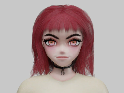 Sweet anime girl V33866 3D Model