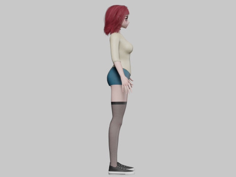 Sweet anime girl V33866 Model 3D