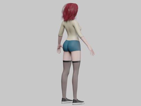 Sweet anime girl V33866 Model 3D