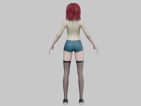Sweet anime girl V33866 Model 3D
