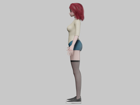 Sweet anime girl V33866 Model 3D