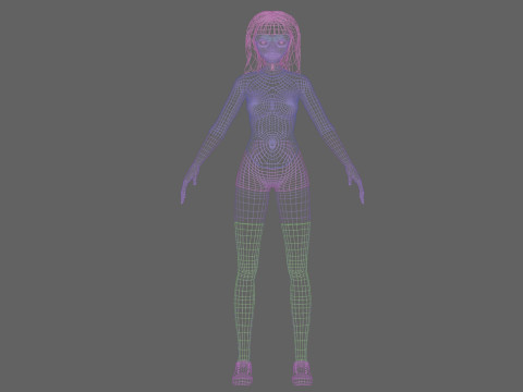 Sweet anime girl V33866 Model 3D