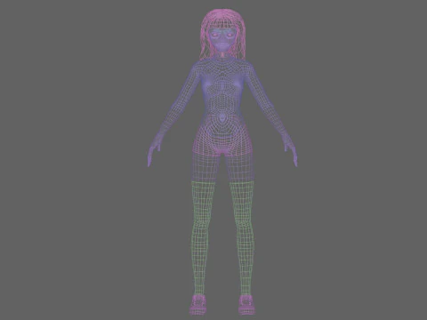 Sweet anime girl V33866 3D Model