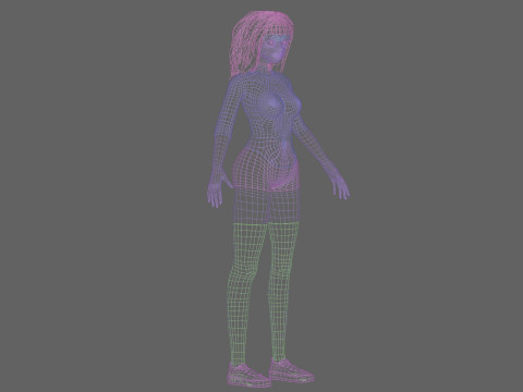 Sweet anime girl V33866 Model 3D