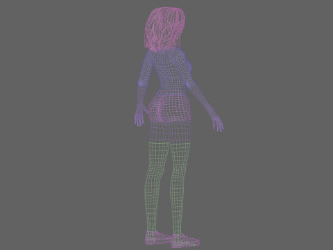Sweet anime girl V33866 Model 3D