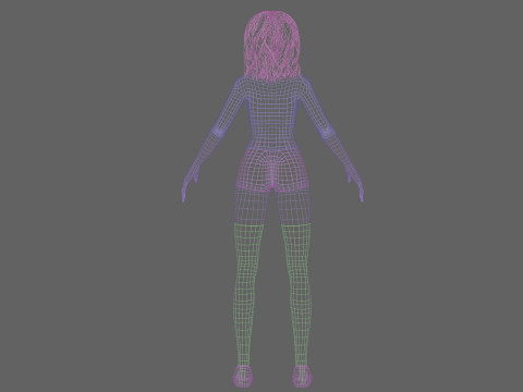 Sweet anime girl V33866 Model 3D