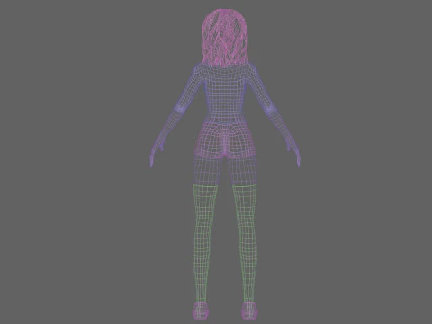 Sweet anime girl V33866 3D Model