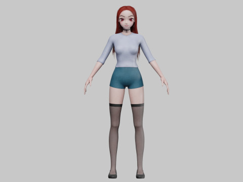 Sweet Basic girl V32649 3D 모델