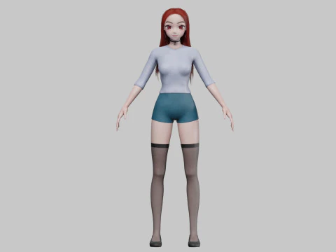 Sweet Basic girl V32649 3D Model