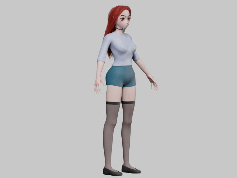 Sweet Basic girl V32649 3D 모델