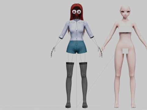 Sweet Basic girl V32649 3D 모델