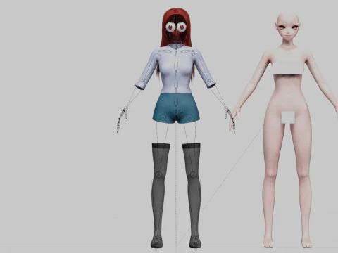 Sweet Basic girl V32649 3D Model