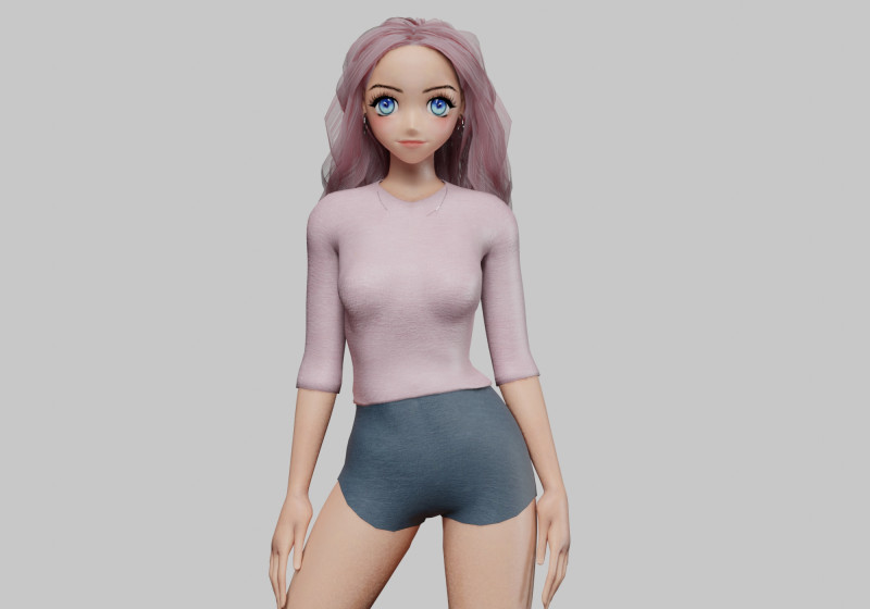 Sweet cute girl V33816 Model 3D .c4d .max .obj .3ds .fbx .stl .blend 