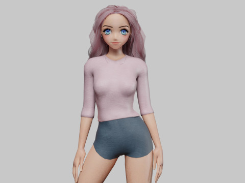 Sweet cute girl V33816 3D Model